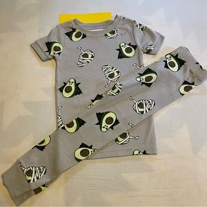 4T Old Navy Halloween Pajamas Shirt Pants Avocado Dracula Bat Mummy NWT